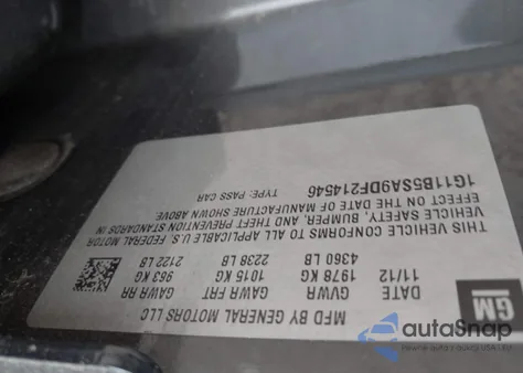 2013 Chevrolet Malibu 1Ls from USA, damaged, VIN 1G11B5SA9DF214546